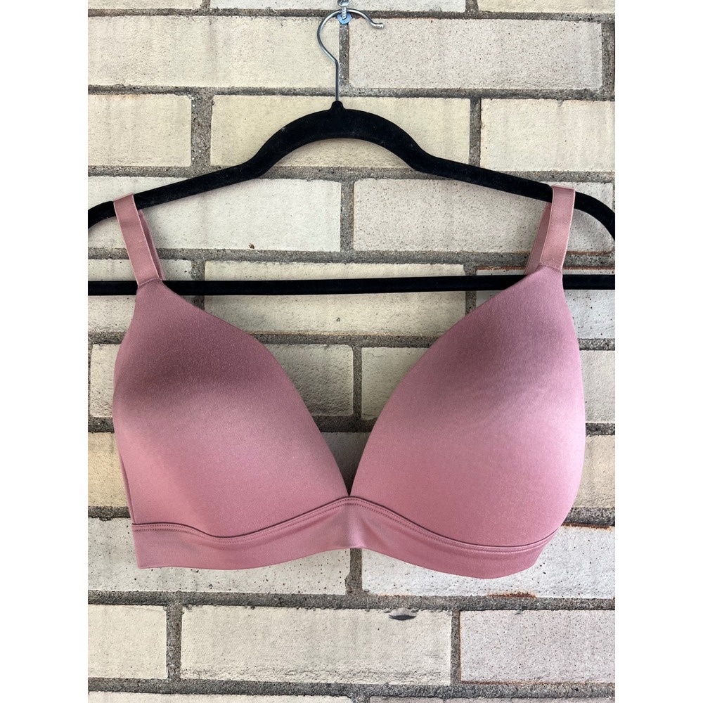 Auden Lightly Lined Wirefree Bra Size 34DD Wireless Mauve Purple
